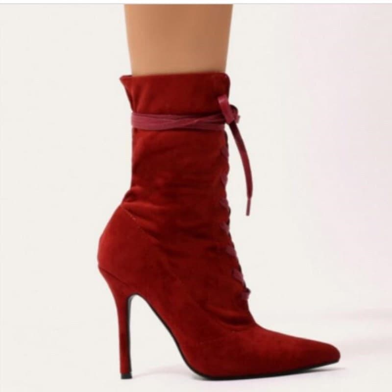 European and American Pointed Fashion Women's Boots Velvet Thin Heel Women's Shoes Foreign Trade Large Size Winter Boots Women