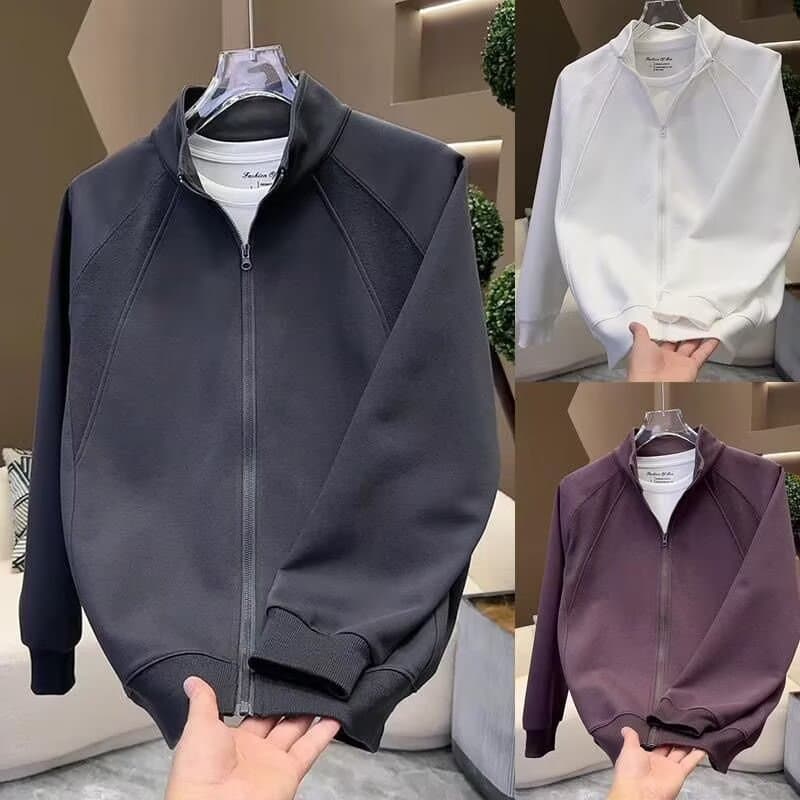 Spring/Autumn Men's New Premium Zippered Stand Collar Sweatshirt, Fashionable and Versatile Couple Style Casual Jacket