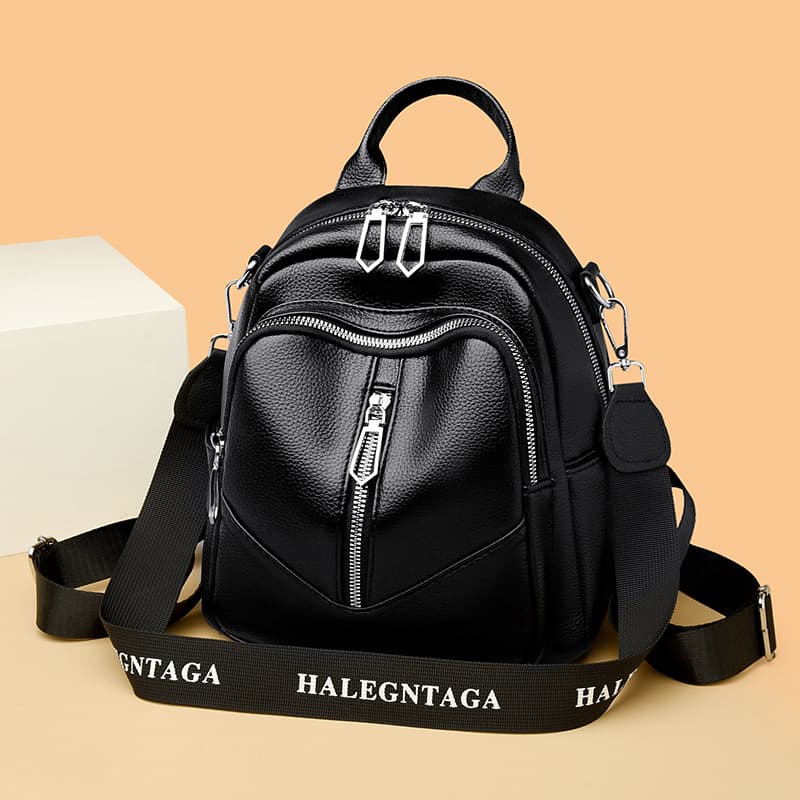 2024 Women's New Genuine Leather Simple Casual Backpack/Shoulder Bag/Compact Commuter/Travel Bag