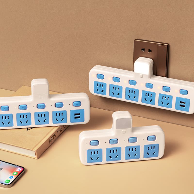 Home Multi-functional Adapter with Multiple Switches, Smart Wireless Power Strip, Multi-outlet Socket for Dormitory