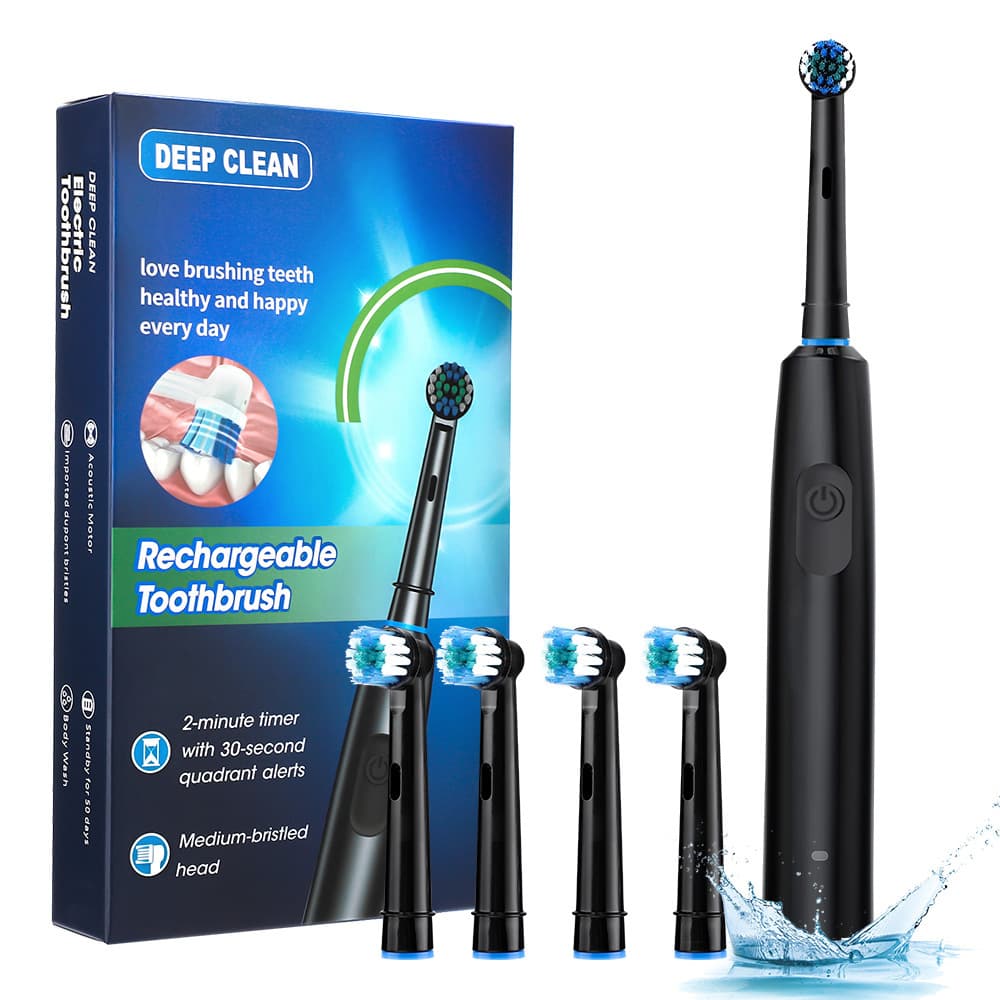 Amazon Cross-border Rotating Electric Toothbrush Round Head Fully Automatic Sonic Soft Bristles Waterproof Magnetic Levitation 5-Speed Adjustment