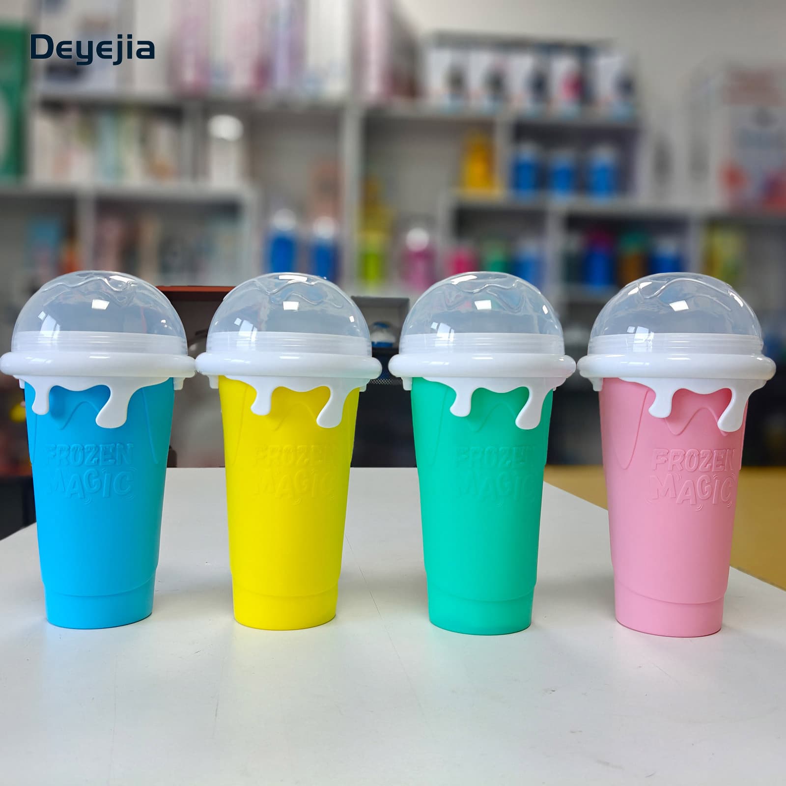 New Amazon Slushy Cup Frozen Smoothie Cup Summer Shake Smoothie Cup Squeeze Cup Viral Cooling