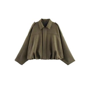 Amazon Women's 2025 Spring/Autumn Suede Texture Lapel Zipper Button Pilot Jacket Coat