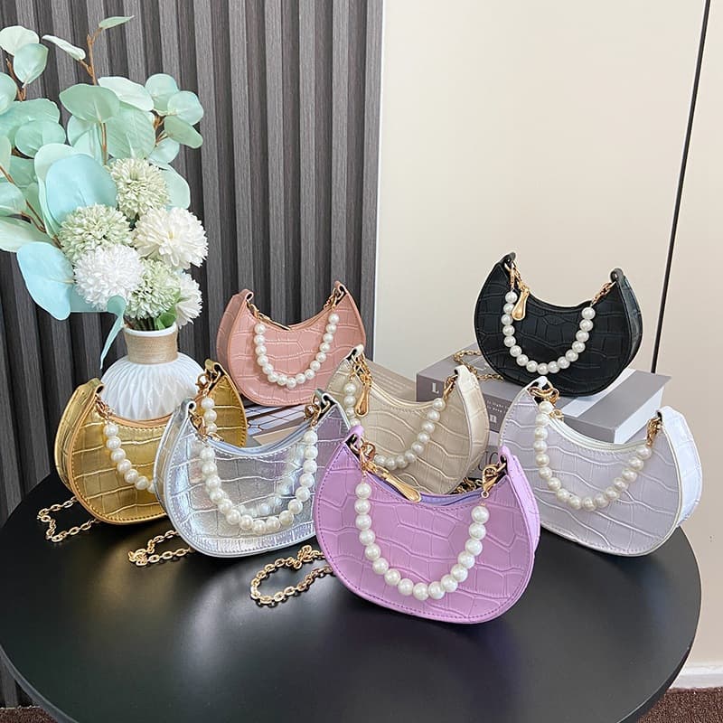 2025 New Kids Crossbody Bag Korean Style Little Princess Shoulder Accessory Bag Cute Baby Mini Pearl Handbag