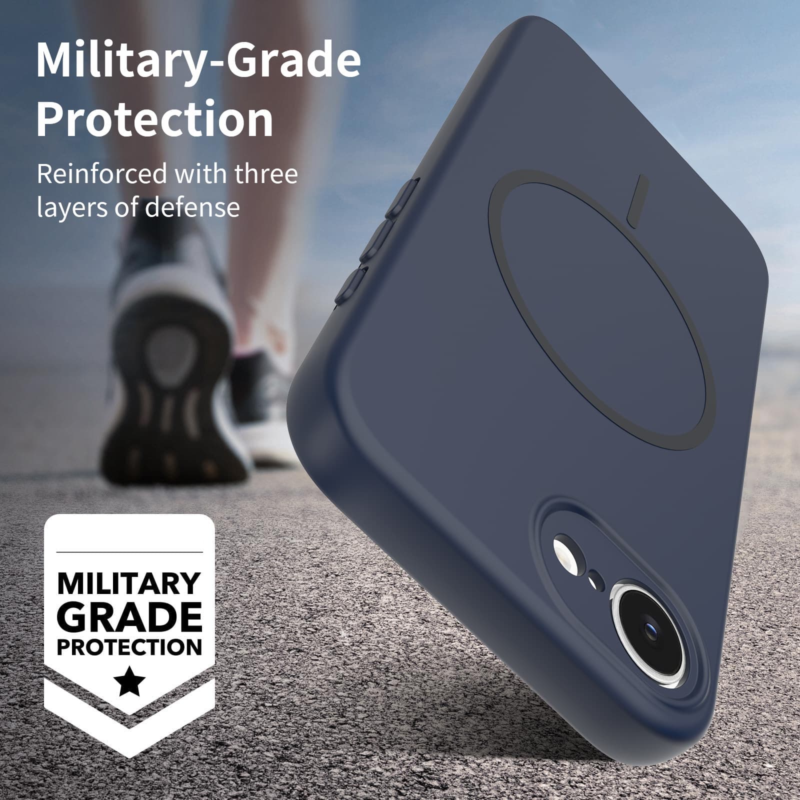 Compatible with Apple iPhone 17E Magnetic Case 16 Pro Max Frosted with Lanyard Hole Full Coverage Shockproof 13 Pro Protective Cover