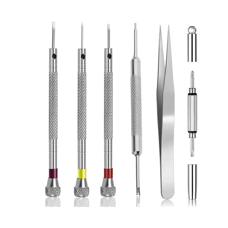 Cross-border hot selling watch repair tools, battery replacement tools, metal multi-specification watch repair tools, screwdriver tweezers set