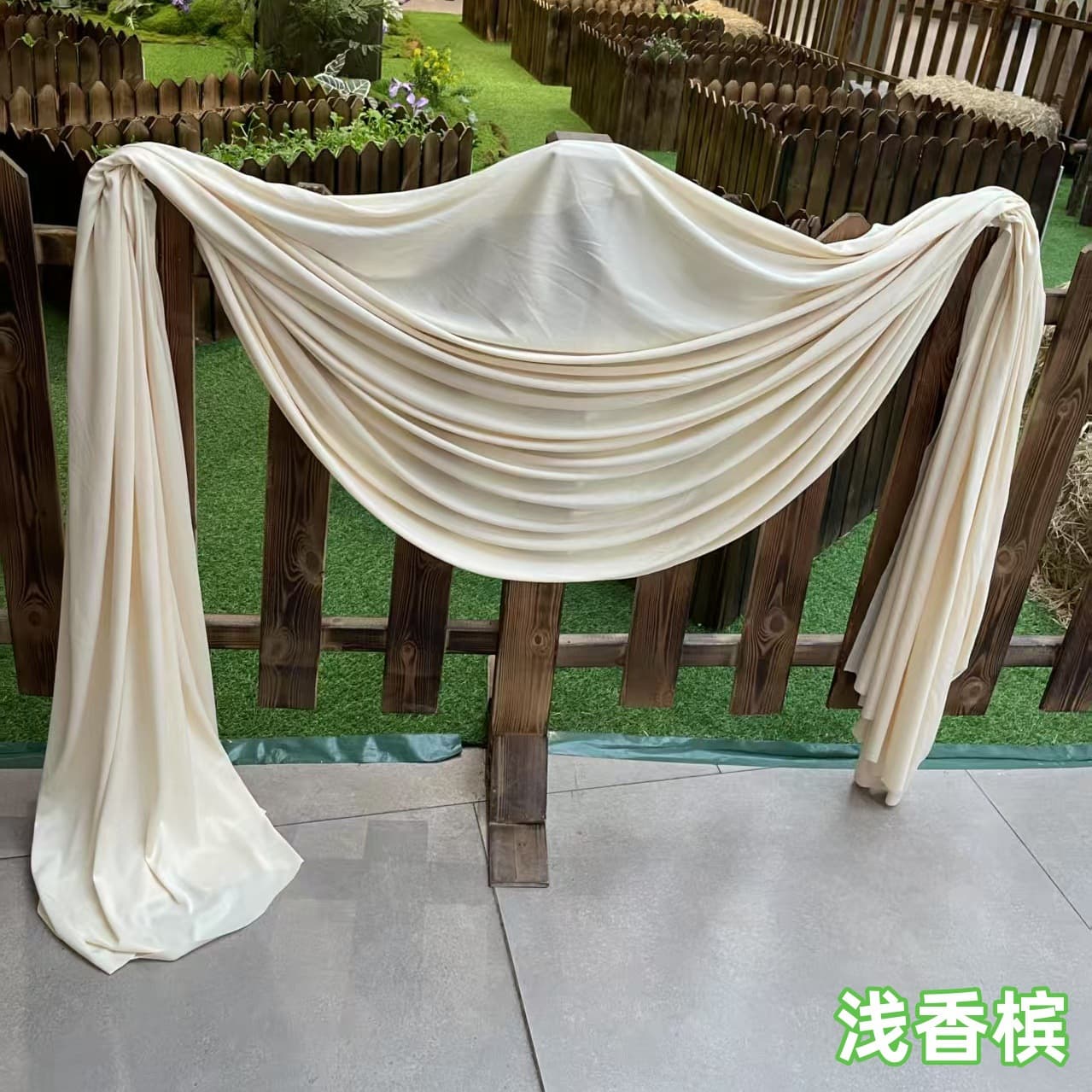 Wedding Fabric Drapes Cream Style Korean Wedding Hall Ceiling Wave Background Milk Silk Outdoor Decoration Stretch Hanging Cloth