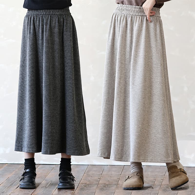 Petite girls Han-style new retro glutinous rice skirt 2025 autumn A-line large flare with lining long skirt