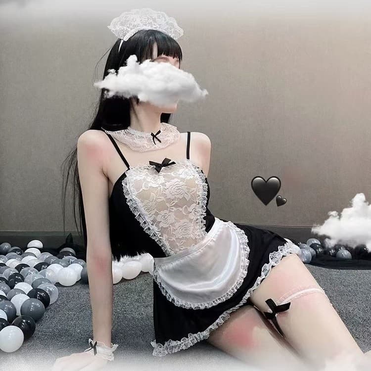 Factory direct shipping of sexy lingerie, maid uniforms, pure and alluring maid sets, edible, no need to remove, transparent lace.