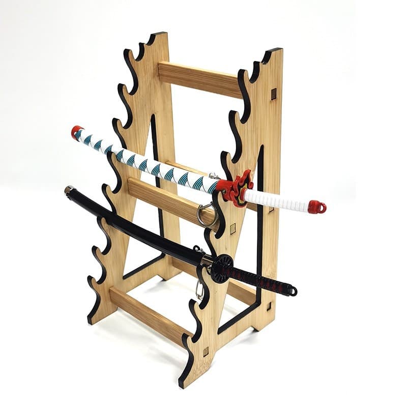 Golden Cudgel, Spear, Animation Sword, Game, Eighteen Weapons, 8-layer Bamboo Wooden Display Storage Rack