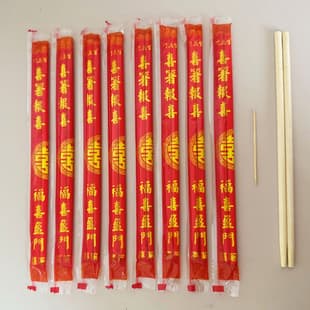 Red Festive Disposable Chopsticks for Wedding, New Year, Banquet, Hygienic Chopsticks for Takeout, Convenient Bamboo Chopsticks