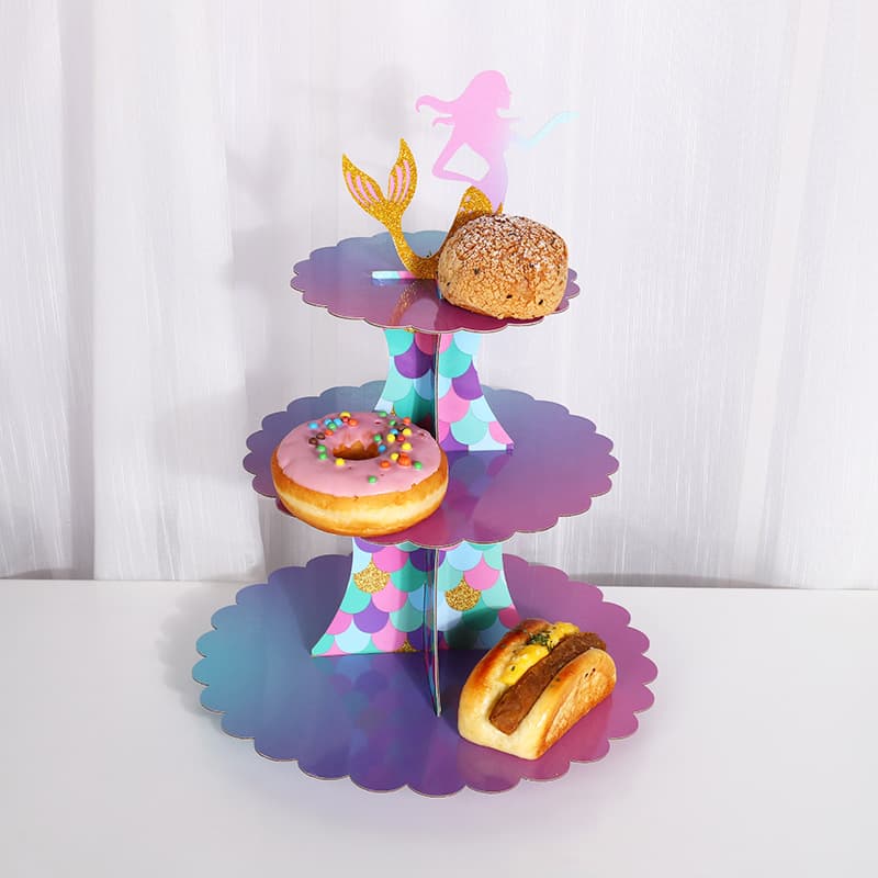 Manufacturer customized paper cake stand wedding birthday birthday party mermaid cake stand dessert table stand
