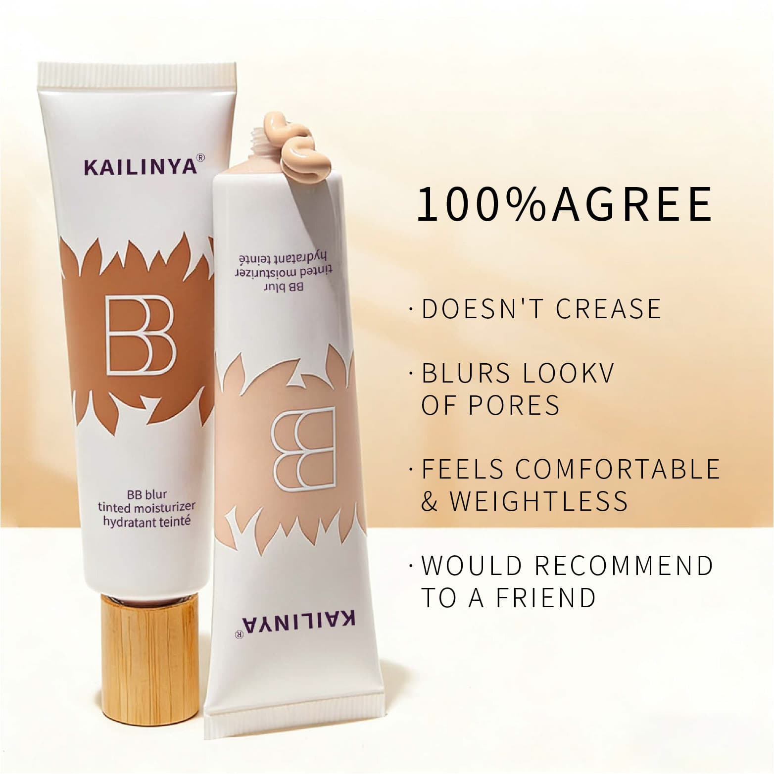 Cross-border Hot Selling BB Cream Concealer Moisturizing Cream Waterproof Sweatproof Natural Look Lazy Foundation Concealer