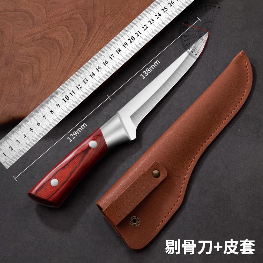 Boning Knife Specialized for Pig Slaughter, Butcher's Multi-Purpose Pointed Knife for Skinning, Peeling, Fruit Slicing, and Meat Division