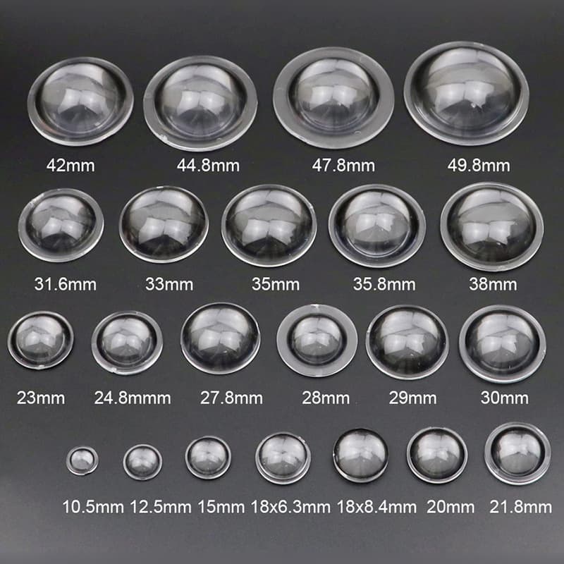 Optical lens acrylic COB light lens led flashlight light plano-convex lens diameter 10-66mm manufacturer