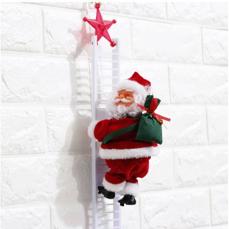 Electric Santa Claus Climbing Ladder Toy Christmas Decoration Office Culture