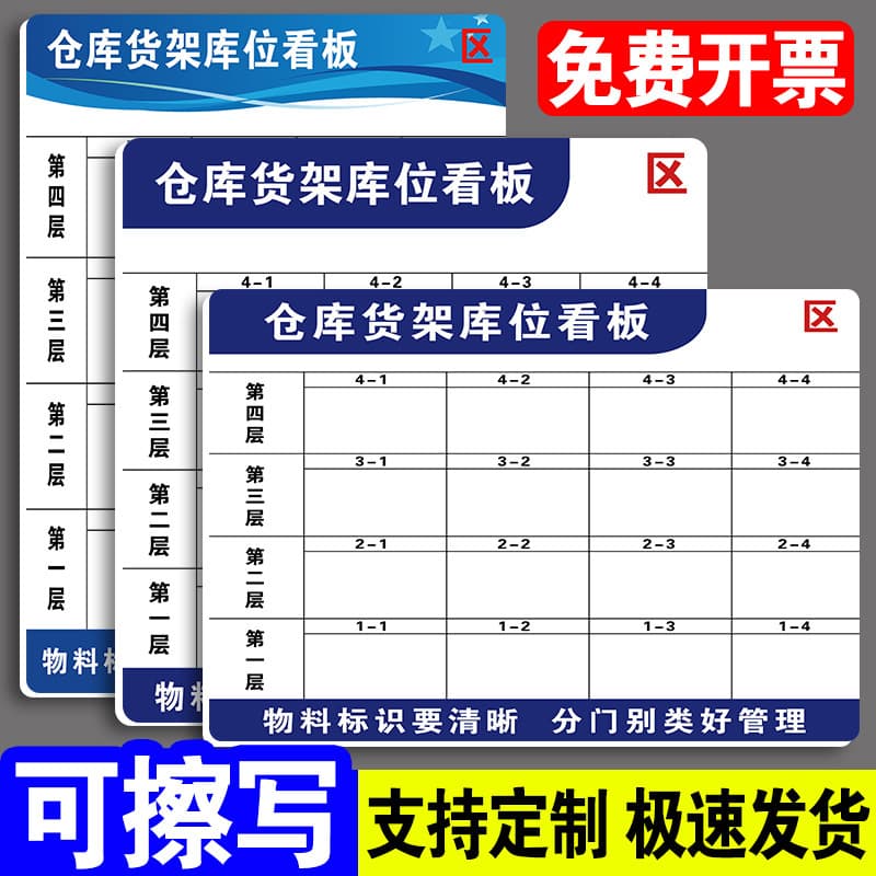 Warehouse Shelf Management Board Storage Guidance Hanging Tag Fixed Location Display Material In/Out Sign Room Customizable