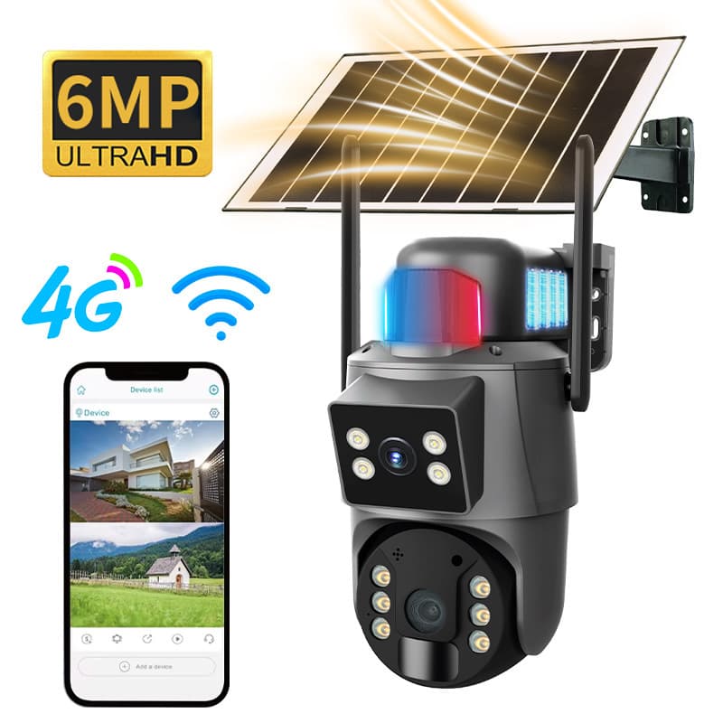 Outdoor solar camera home surveillance 6 million full color mobile phone dual screen low power high definition camera