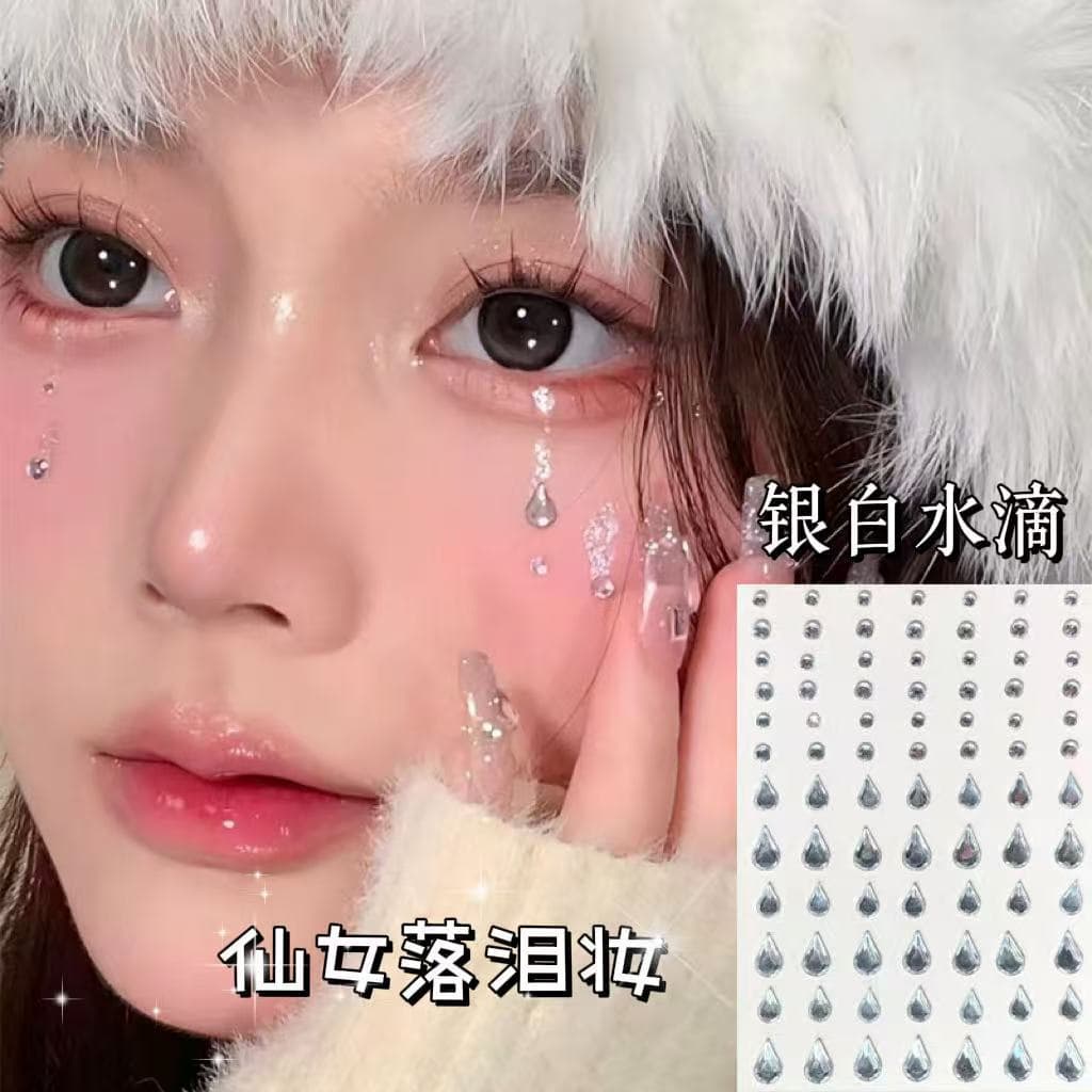 Colorful Eye Face Sticker DIY Xiaohongshu Crystal Diamond Sticker Girl Stage Makeup Face Eye Cosmetic Self-Adhesive