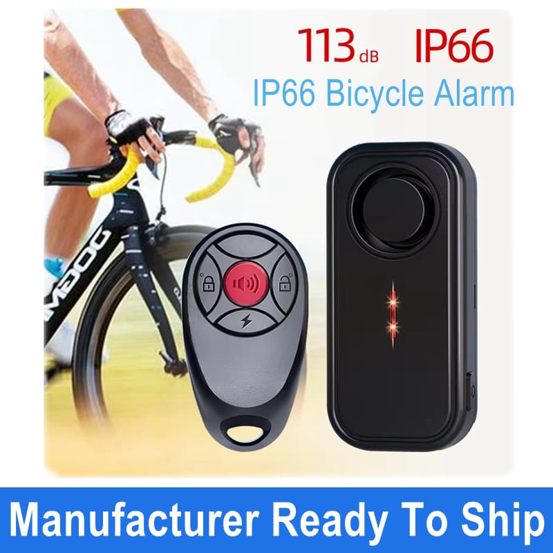 Rechargeable Waterproof Remote Control 113dB Bike Alarm
