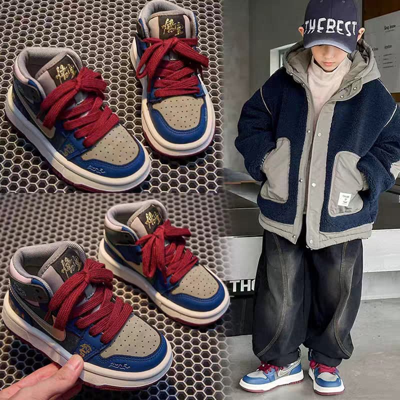 Black Myth: Wukong Boys' High-Top Sneakers 2025 Spring/Autumn Children's Sports Shoes Fleece-Lined Winter Lined Kids' Shoes