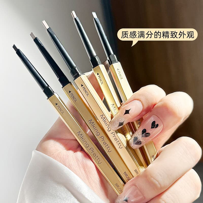 MK Gold Pen Eyebrow Pencil Ultra-Fine Triangular Waterproof Sweat-Proof Natural for Beginners Students Gold Bar Eyebrow Pencil Dropshipping