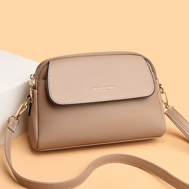 Women's Large Capacity Crossbody Bag Single Shoulder Bag Stylish Mom Bag Urban Minimalist PU Soft Square Bag Zipper Opening