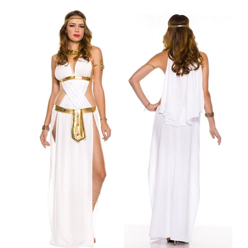 Halloween Medieval Athena Princess Cosplay Costume Greek Goddess Cleopatra Queen Party Outfit