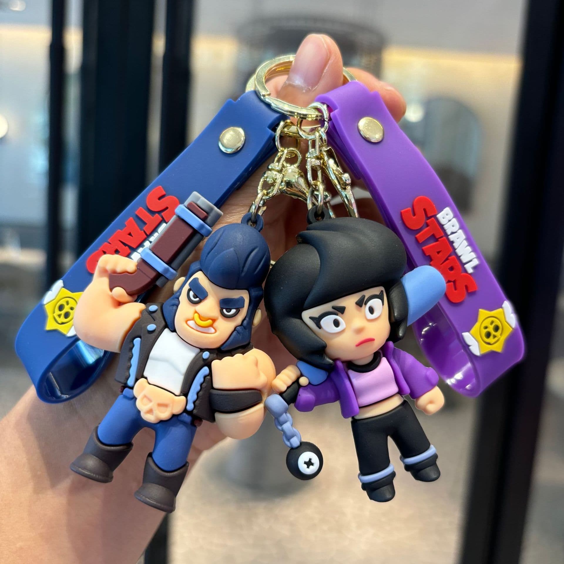 New Cross-border Creative Cartoon Brawl Stars Figure Keychain Pendant Bag Car Keychain Accessory Gift