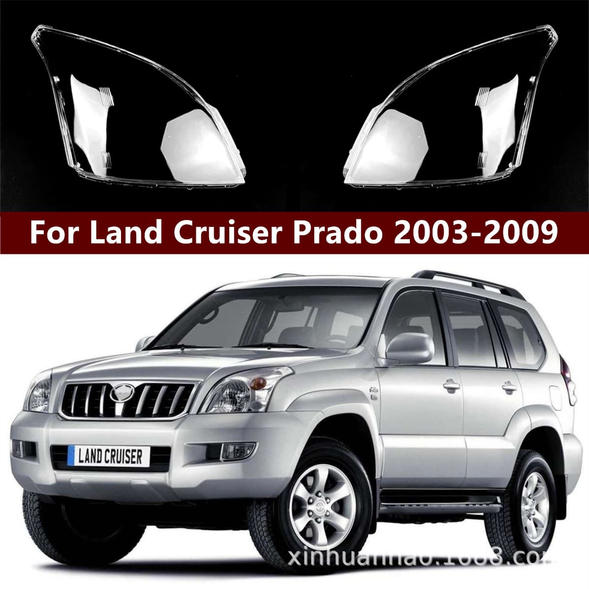 Compatible with Toyota Prado 2700 4000 Headlight Lens for Prado 03-09 Model Headlight Lens Front Light Lens