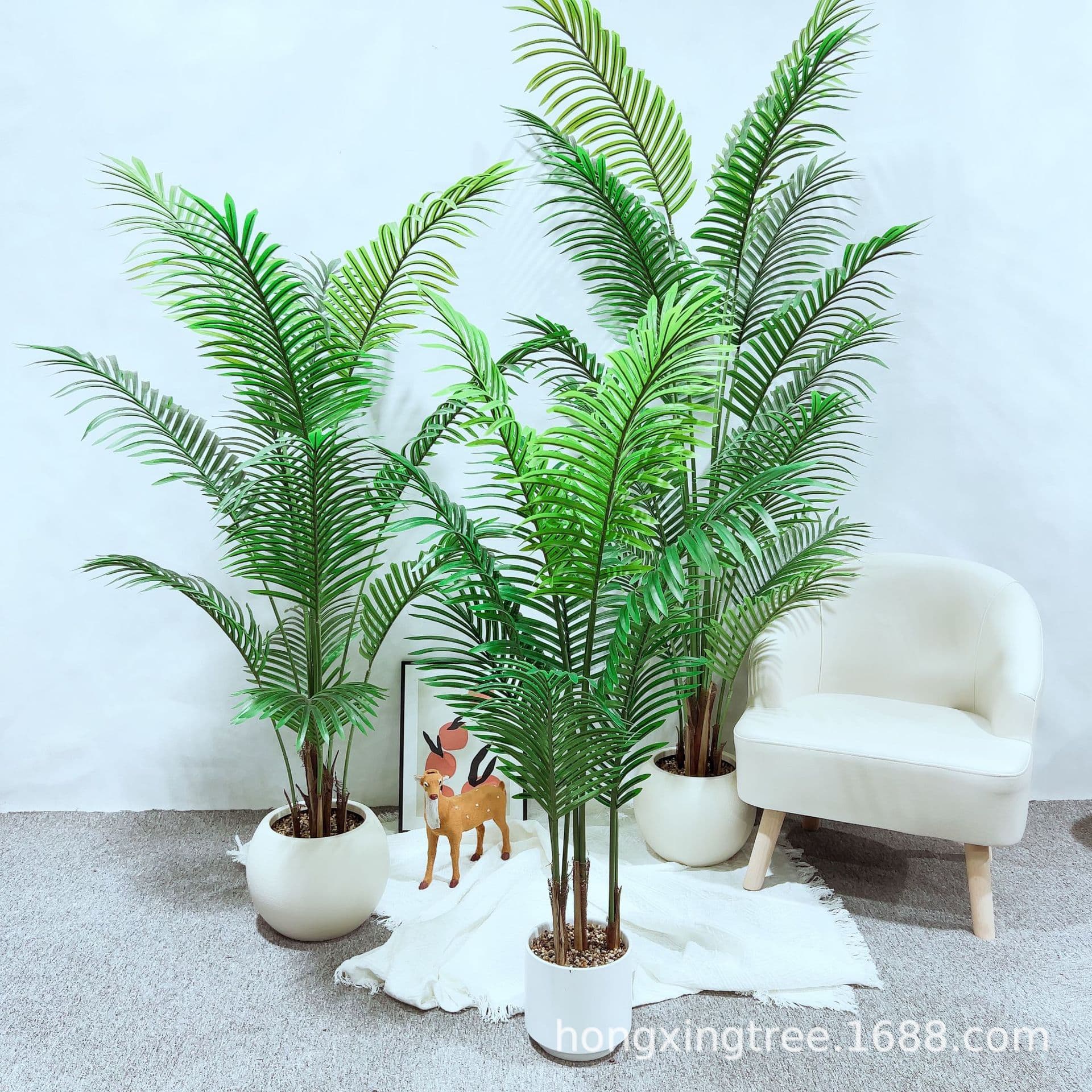 Artificial Areca Palm Tree Fake Plant Potted Indoor Decoration Artificial Tree Bonsai Home Artificial Greenery Bonsai