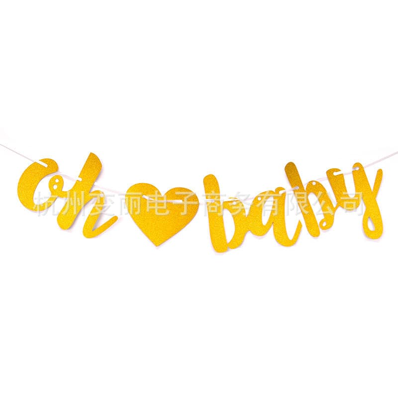 Amazon Boy or Girl Banner Flag, Oh Baby Shower Party Background Decoration Supplies for Cross-border