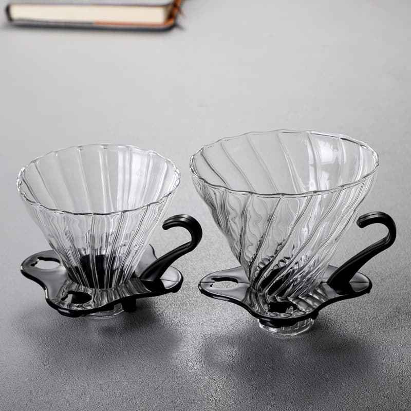 V60 Glass Coffee Filter Cup 01/02 Glass Coffee Pot Funnel Hand Coffee Pot suit Dripper