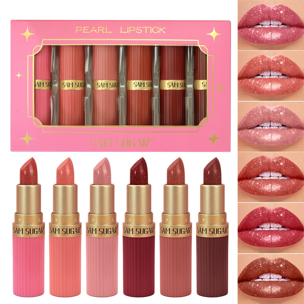 SAM SUGAR Chocolate Bar Lipstick Set Pearl Matte Lipstick Long-Lasting Waterproof Lipstick Cross-Border