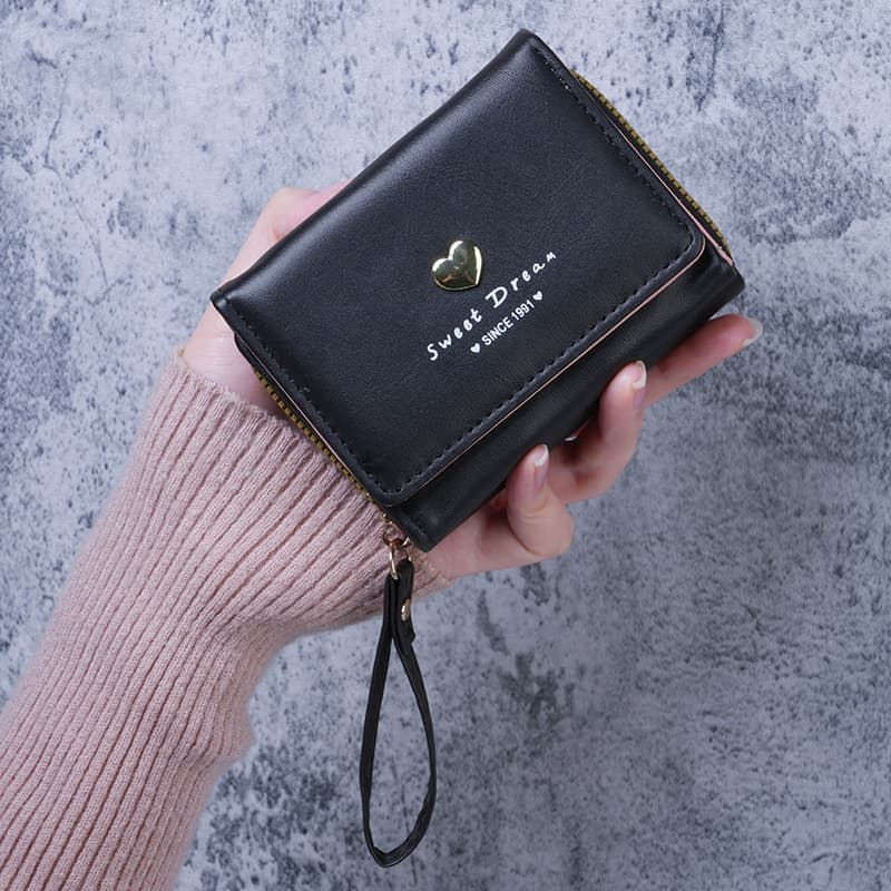 Cross-border supply Korean style women's wallet short fashion cute coin purse can hold lipstick keys girls small wallet