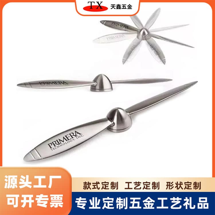 Wholesale Metal Propeller Letter Opener, Alloy Die-Cast Office Paper Knife with Brushed Glaze Finish, Aviation Gift