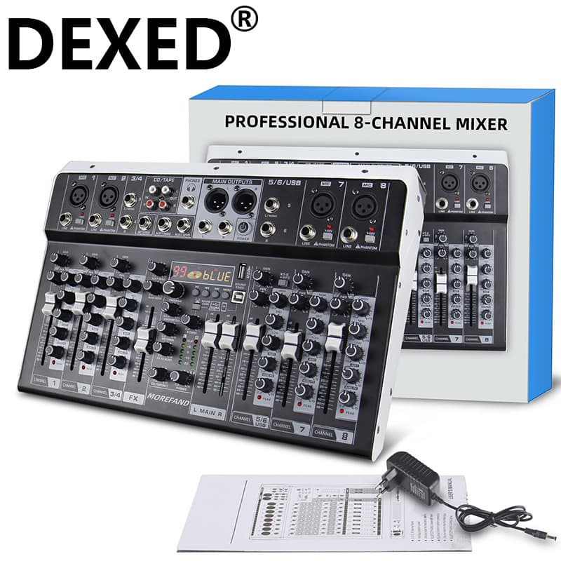 Professional Mixer CS4-Channel/6-Channel/8-Channel DJ Performance Bluetooth USB Digital Audio Mixer