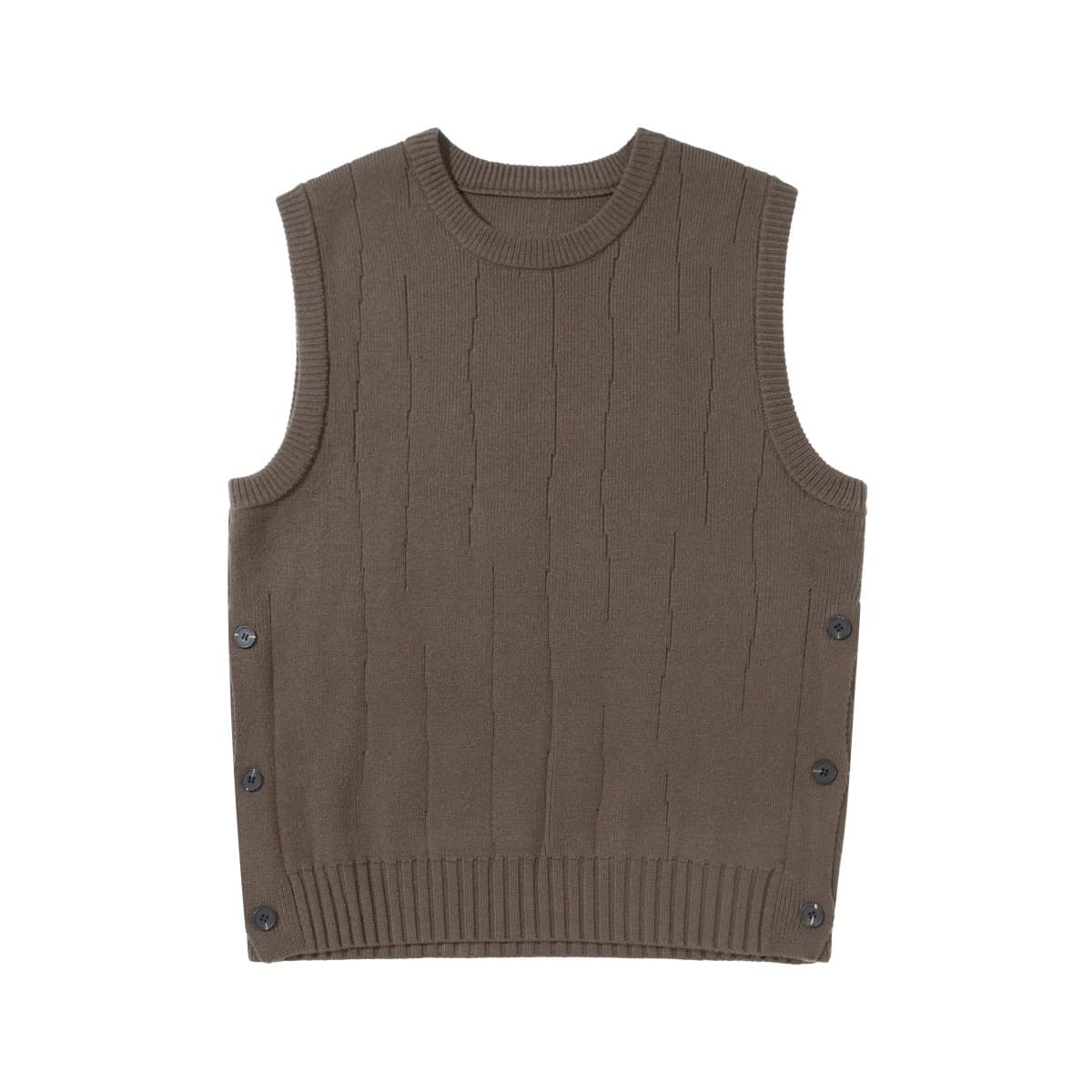 RUIIENRS x Magmans 2025 Autumn New Preppy Style Solid Color Round Neck Sweater Vest M2057
