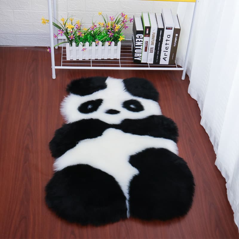 Wool-Like Floor Mat for Living Room, Coffee Table, Sofa, Bedside, Computer Chair, Animal-Shaped Carpet with Long Plush Texture