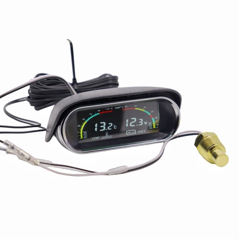 12V24V Universal Digital Water Temperature Voltage Gauge for Car Truck Excavator Modification Horizontal Digital Combo Meter