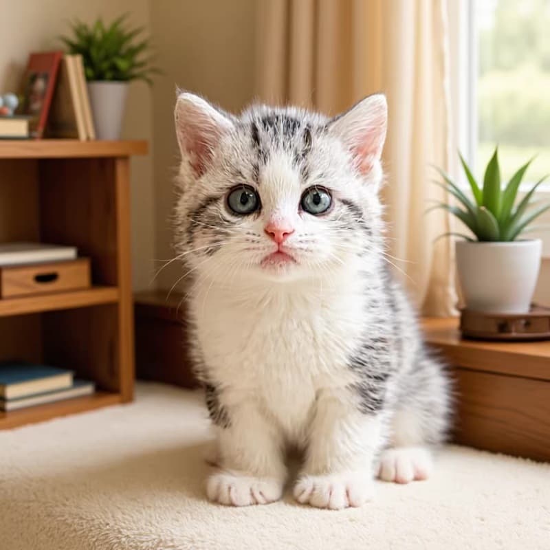 Purebred Munchkin Short Hair White Cheese Cat Live Kitten, Maine Coon Cat, Devon Rex Kitten, Ragdoll Cat