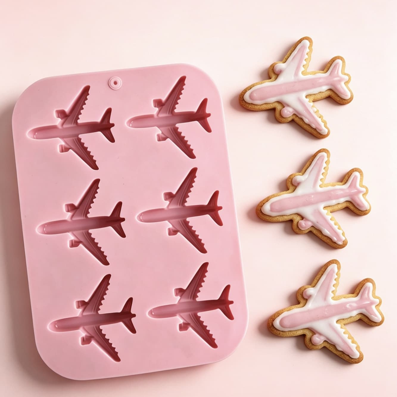 In Stock 6-Cavity Airplane Shape Silicone Mold Baking Tool Gummy Chocolate Mold Dessert Resin Cake Mold