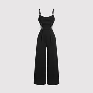2025 European and American Sexy Mysterious High-End Black French Deep V-Neck Lace Patchwork French Camisole Bodysuit