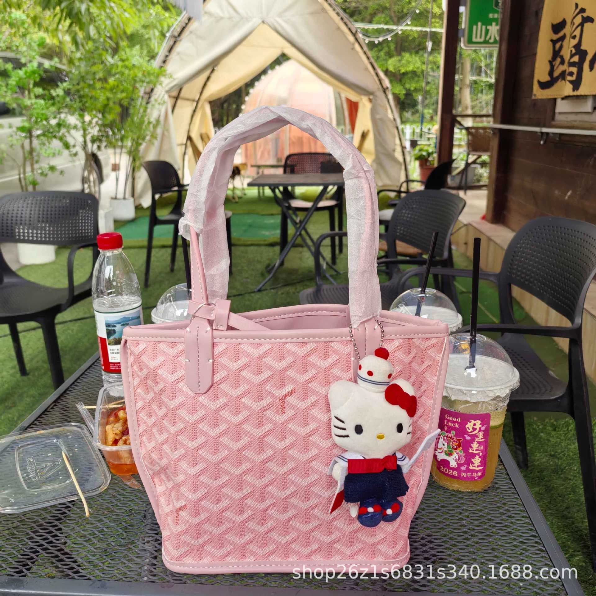 Vegetable Basket Tote Bags Double-Sided Goyard Tote Bag Fashion Goyard Dog Tooth Bag Women's Mother-Child Shopping Bag
