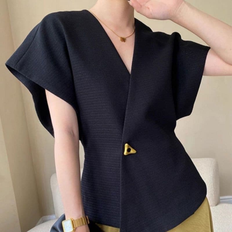 New style French retro temperament irregular one-button chic vest for women with western style solid color vest top