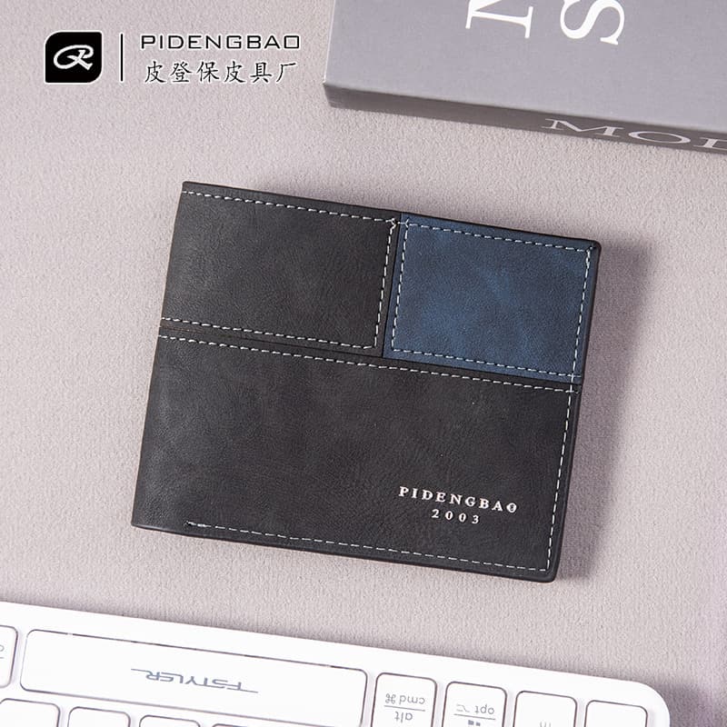 Foreign trade men's wallet wallet fashion splicing pu leather wallet men's special wallet dollar bag coin purse