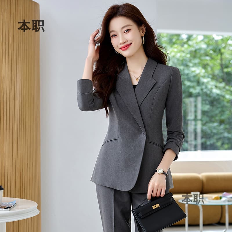 [Export Quality] Gray Suit Set for Women Teacher Business Professional Office Wear Blazer Work Uniform