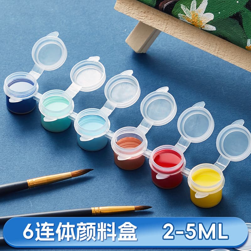 Acrylic paint strips 6 conjoined empty boxes 5ml children's kindergarten diy fluid painting gouache watercolor paint strips empty box