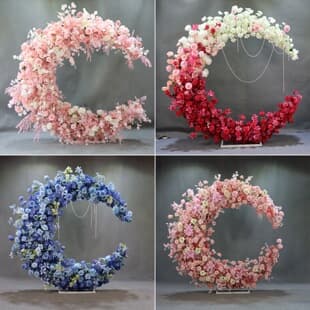 Moon Arch Wedding Props, Proposal Background Decoration, Birthday Party Hotel Private Room, Internet Celebrity Flower Path Guide Decoration