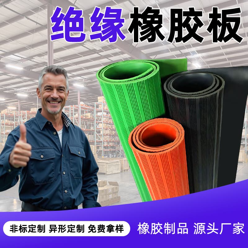 LJ High-Elasticity Insulated Rubber Mat 10kV 35kV Voltage-Resistant Rubber Sheet Anti-Slip Wear-Resistant Insulated Floor Mat Insulated Rubber Sheet
